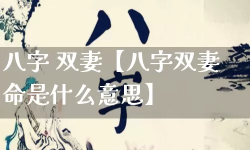 八字 双妻【八字双妻命是什么意思】_https://www.dao-sheng-yuan.com_八字_第1张