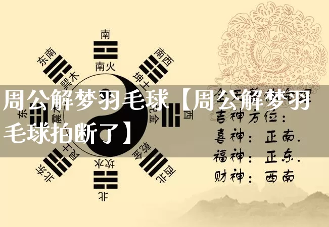 周公解梦羽毛球【周公解梦羽毛球拍断了】_https://www.dao-sheng-yuan.com_周公解梦_第1张