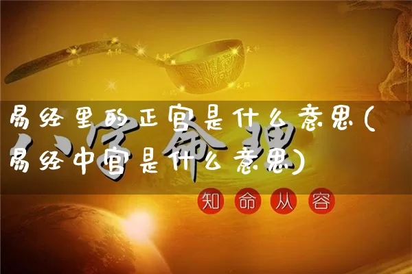 易经里的正宫是什么意思(易经中宫是什么意思)_https://www.dao-sheng-yuan.com_易经_第1张