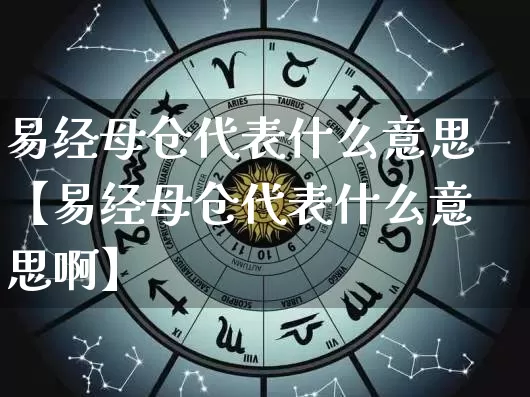 易经母仓代表什么意思【易经母仓代表什么意思啊】_https://www.dao-sheng-yuan.com_易经_第1张