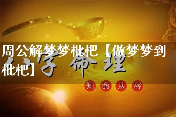 周公解梦梦枇杷【做梦梦到枇杷】_https://www.dao-sheng-yuan.com_周公解梦_第1张