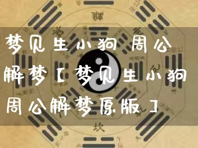 梦见生小狗 周公解梦【梦见生小狗周公解梦原版】_https://www.dao-sheng-yuan.com_周公解梦_第1张