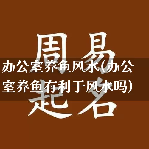 办公室养鱼风水(办公室养鱼有利于风水吗)_https://www.dao-sheng-yuan.com_生肖属相_第1张