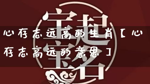 心存志远高的生肖【心存志高远的意思】_https://www.dao-sheng-yuan.com_生肖属相_第1张