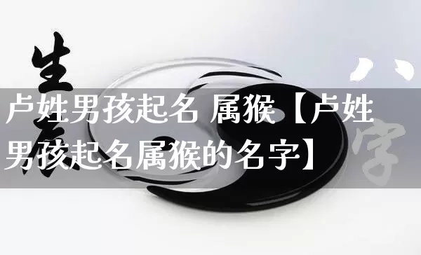 卢姓男孩起名 属猴【卢姓男孩起名属猴的名字】_https://www.dao-sheng-yuan.com_起名_第1张