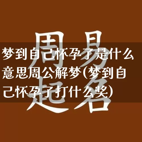 梦到自己怀孕了是什么意思周公解梦(梦到自己怀孕了打什么奖)_https://www.dao-sheng-yuan.com_算命_第1张