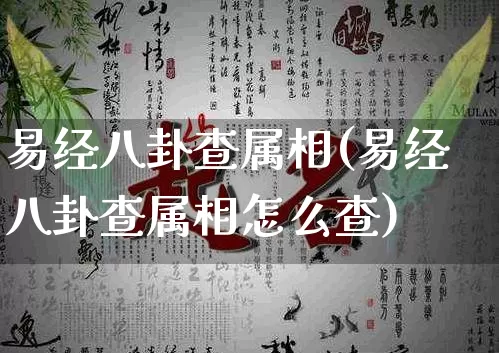 易经八卦查属相(易经八卦查属相怎么查)_https://www.dao-sheng-yuan.com_易经_第1张