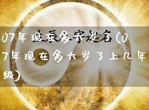 07年现在多大岁了(07年现在多大岁了上几年级)_https://www.dao-sheng-yuan.com_生肖属相_第1张