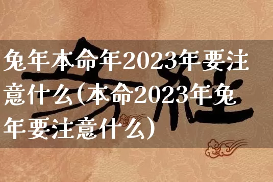 兔年本命年2023年要注意什么(本命2023年兔年要注意什么)_https://www.dao-sheng-yuan.com_起名_第1张