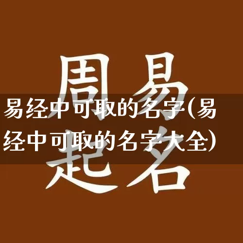 易经中可取的名字(易经中可取的名字大全)_https://www.dao-sheng-yuan.com_易经_第1张