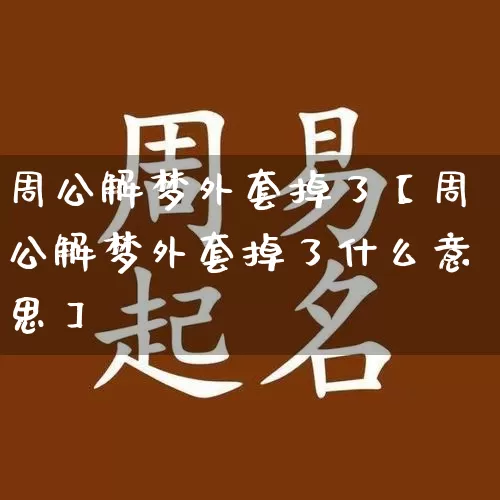 周公解梦外套掉了【周公解梦外套掉了什么意思】_https://www.dao-sheng-yuan.com_周公解梦_第1张