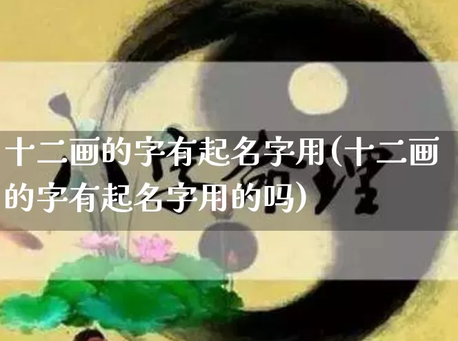 十二画的字有起名字用(十二画的字有起名字用的吗)_https://www.dao-sheng-yuan.com_起名_第1张