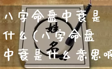 八字命盘中衰是什么(八字命盘中衰是什么意思啊)_https://www.dao-sheng-yuan.com_八字_第1张