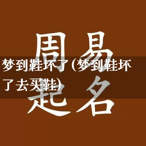 梦到鞋坏了(梦到鞋坏了去买鞋)_https://www.dao-sheng-yuan.com_五行_第1张